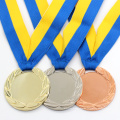 Medalhas esportivas de ouro em branco de liga de zinco personalizadas baratas para impressão